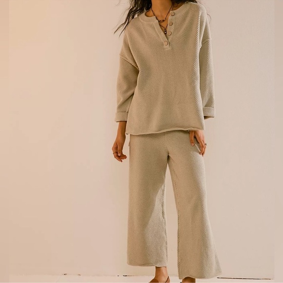 NWOT Free People Hailee Sweater Set Khaki - Picture 5 of 10